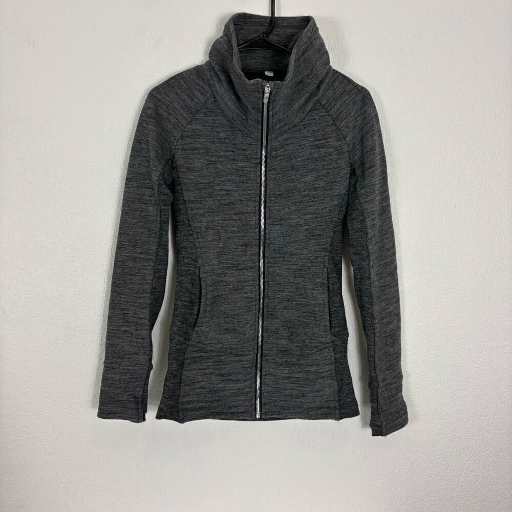 Lululemon Heathered Grey Radiant II Full Zip Up Fleece Lined Sweatshirt Jacket